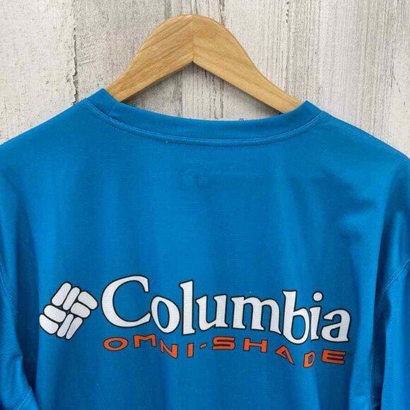 Columbia Omni-Shade Shirt Mens XL Blue Polyester‎ Highroad - Picture 6 of 10